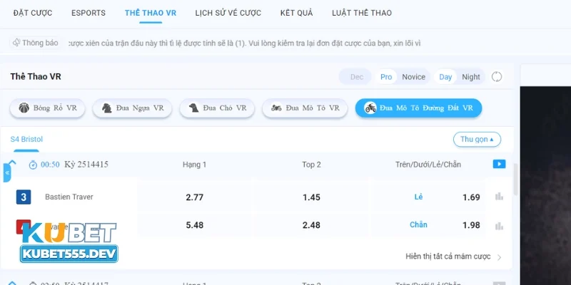 Cá cược theo sự thay đổi của tỷ lệ cược và tình huống