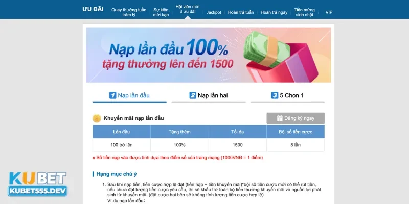 Khuyến mãi Kubet khủng với các ưu đãi hấp dẫn