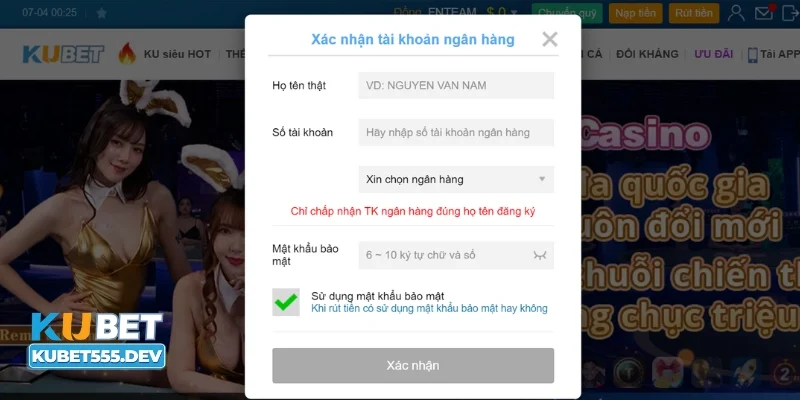 Nạp - rút tiền Kubet có nhanh không