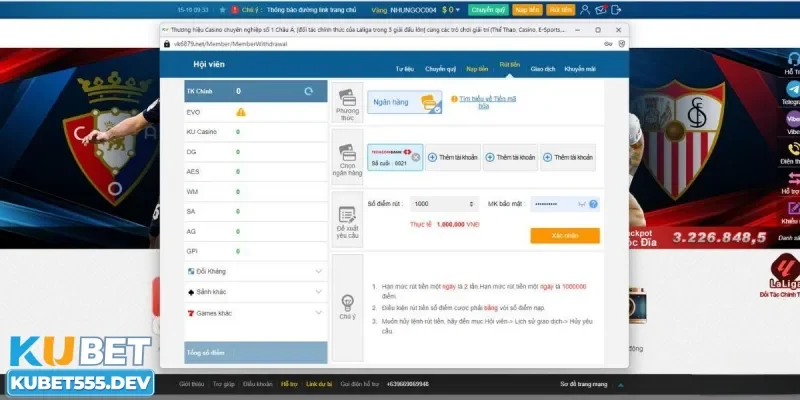 Các bước để rút tiền Kubet siêu chi tiết cho người chơi